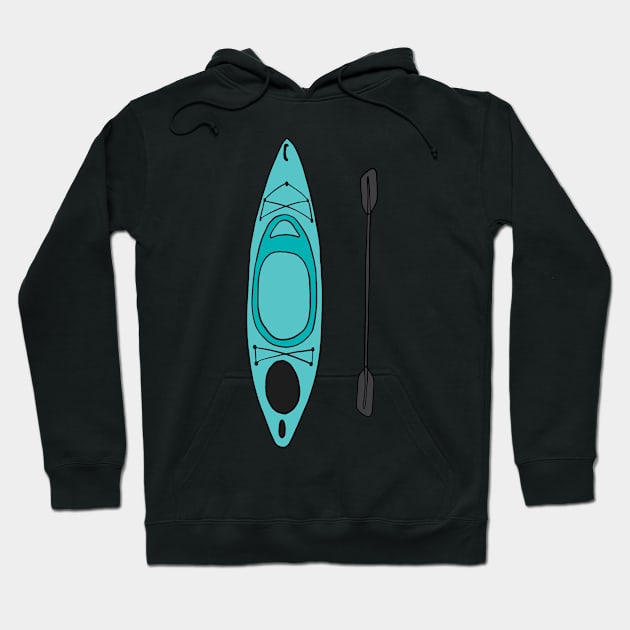 Kayak and Paddle Set Hoodie by murialbezanson